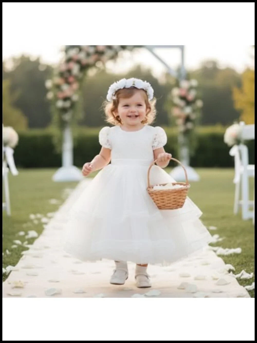 Handmade Silk Floral Crown Headband for Women Girls Wedding Party